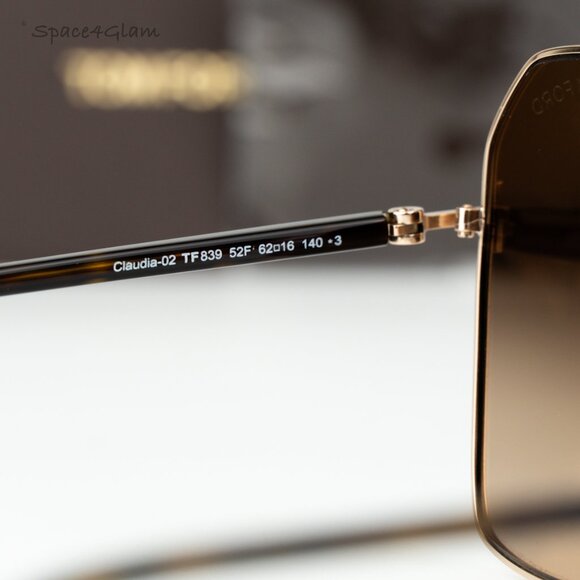 Tom Ford Women Sunglasses Rose Gold Havana Brown Gradient Square FT0839 52F NEW main image 11